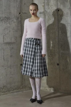 Glamorous Jumpers|Icy-Pink Square Neck Jumper -