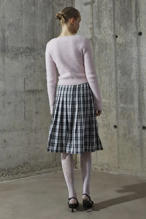 Glamorous Jumpers|Icy-Pink Square Neck Jumper -