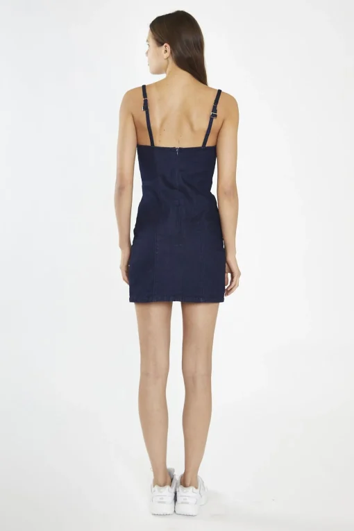 Glamorous Day Dresses|Mini Dresses|Indigo-Blue Denim Corset Mini-Dress -