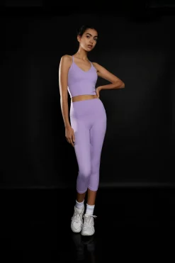 Glamorous Activewear|Lavender V-Neck Sports Bra -