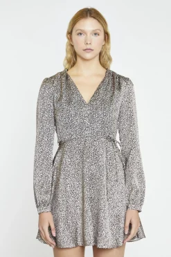 Glamorous Day Dresses|Mini Dresses|Leopard Swirl V-Neck Mini-Dress -