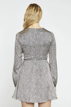 Glamorous Day Dresses|Mini Dresses|Leopard Swirl V-Neck Mini-Dress -