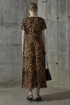 Glamorous Day Dresses|Midi & Midaxi Dresses|Leopard V-neck Midi-Dress -