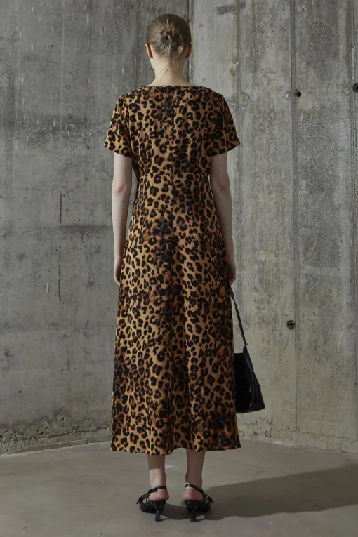 Glamorous Day Dresses|Midi & Midaxi Dresses|Leopard V-neck Midi-Dress -