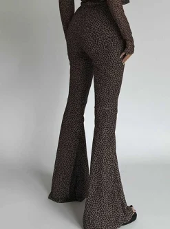 Glamorous Co-ords|Flares|Leopard-Mesh Flared-Trousers -