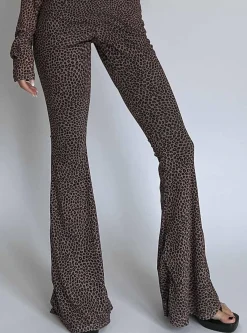 Glamorous Co-ords|Flares|Leopard-Mesh Flared-Trousers -