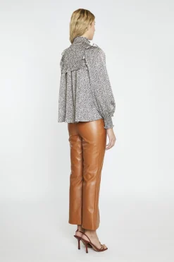Glamorous Blouses & Shirts|Leopard-Swirl Long-Sleeve Blouse -