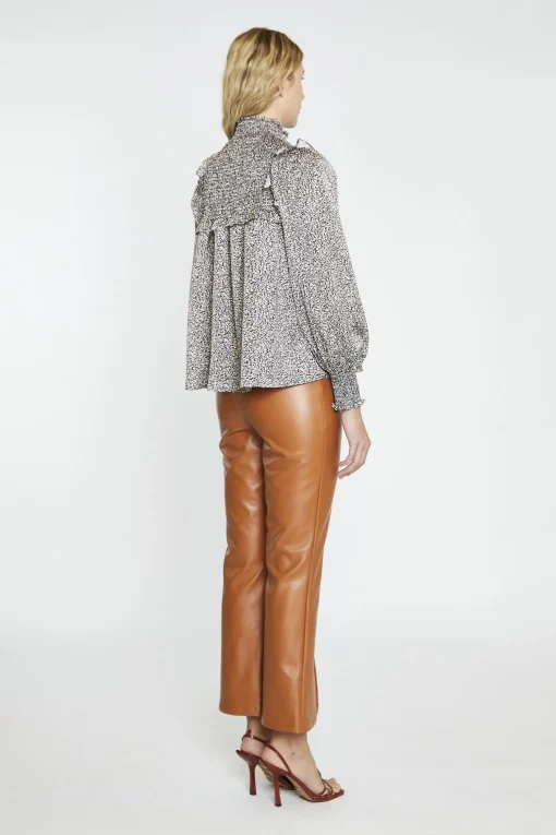 Glamorous Blouses & Shirts|Leopard-Swirl Long-Sleeve Blouse -