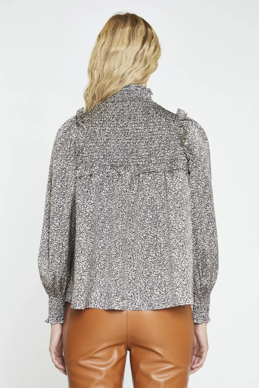 Glamorous Blouses & Shirts|Leopard-Swirl Long-Sleeve Blouse -
