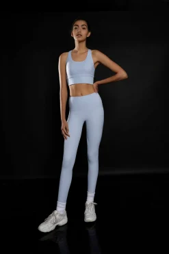 Glamorous Activewear|Light Blue Cross Back Sports Bra -