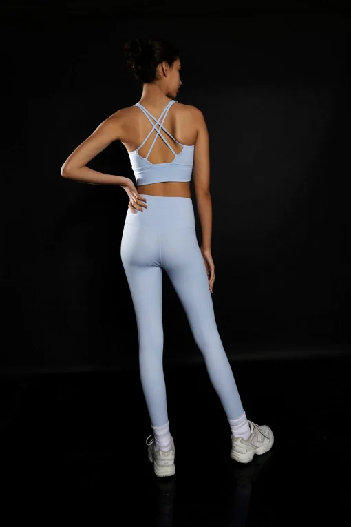 Glamorous Activewear|Leggings|Light Blue High Waisted Gym Leggings -