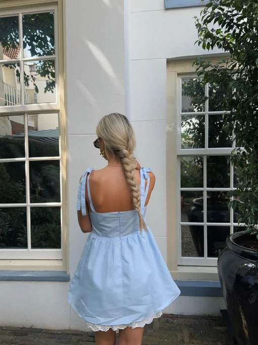 Glamorous Mini Dresses|Mini Dresses|Light Blue Skater Mini-Dress -