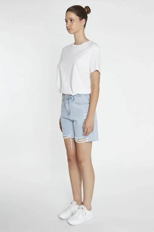 Glamorous Denim Shorts|Light Blue-Wash Loose Fit Denim-Shorts -