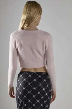 Glamorous Cardigans|Light Pink Long Sleeve Crop-Cardigan -