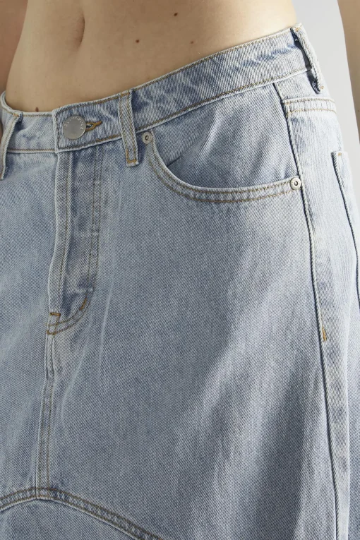 Glamorous Denim Skirts|Maxi Skirts|Light Stonewash Denim Fishtail Maxi-Skirt -