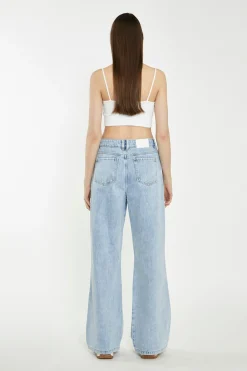 Glamorous Chic Escapes|Ripped & Distressed Jeans|Light Stonewash Wide-Leg Ripped Jeans -