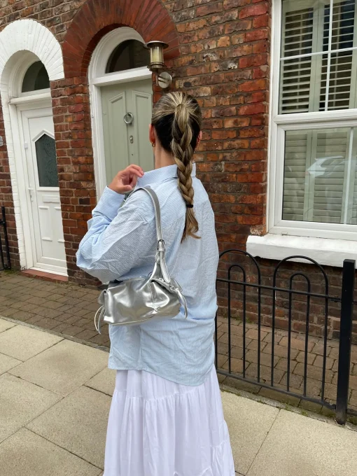 Glamorous Blouses & Shirts|Light-Blue Stripe Classic Shirt -