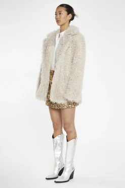 Glamorous Faux Fur & Leather|Coats|Light-Stone Faux Fur Coat -