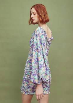 Glamorous Best Dressed Guest|Mini Dresses|Lilac Garden-Floral Long Sleeve Mini Dress -