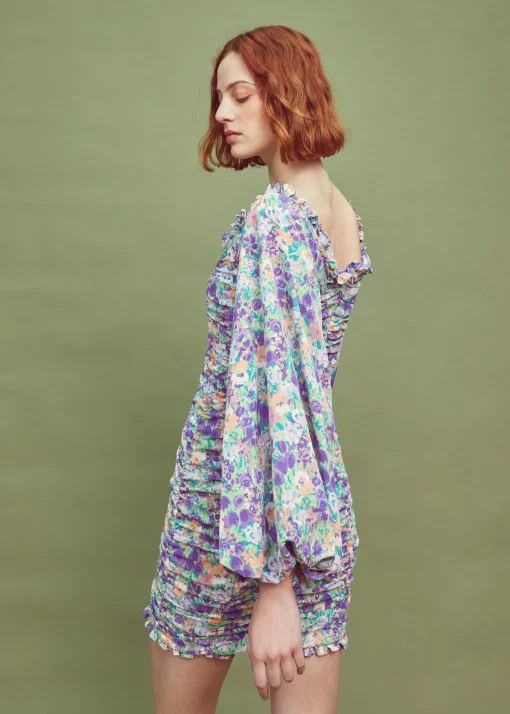 Glamorous Best Dressed Guest|Mini Dresses|Lilac Garden-Floral Long Sleeve Mini Dress -