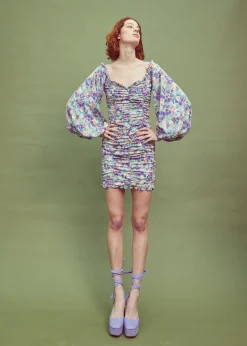 Glamorous Best Dressed Guest|Mini Dresses|Lilac Garden-Floral Long Sleeve Mini Dress -