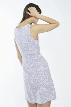 Glamorous Day Dresses|Mini Dresses|Lilac Retro-Ditsy Square Neck Mini-Dress -