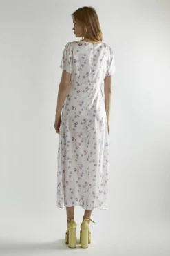 Glamorous Day Dresses|Maxi Dresses|Lilac Watercolour-floral V-Neck Maxi-Dress -