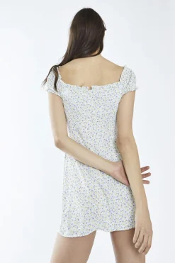 Glamorous Mini Dresses|Mini Dresses|Lilac-Multi-Ditsy Front Tie Mini-Dress -