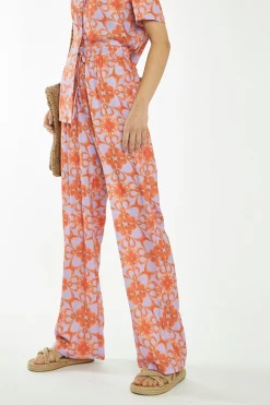 Glamorous Glamorous Care: Our Sustainable Collection|Co-ords|Lilac-Orange Tribal Print High-Waisted Trousers -