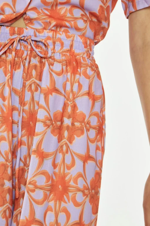 Glamorous Glamorous Care: Our Sustainable Collection|Co-ords|Lilac-Orange Tribal Print High-Waisted Trousers -
