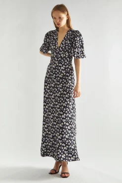 Glamorous Day Dresses|Maxi Dresses|Lilac-Rose V-Neck Maxi Tea-Dress -
