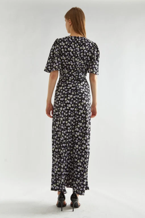 Glamorous Day Dresses|Maxi Dresses|Lilac-Rose V-Neck Maxi Tea-Dress -