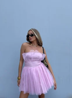 Glamorous Dresses|Prom|Liliana Bandeau Mini Dress -Pretty Pink -