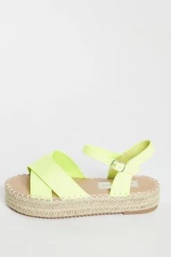Glamorous Chic Escapes|Sandals|Lime Micro Espadrille Sandals -