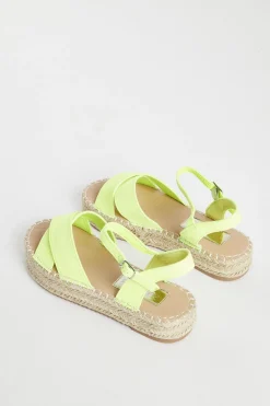 Glamorous Chic Escapes|Sandals|Lime Micro Espadrille Sandals -