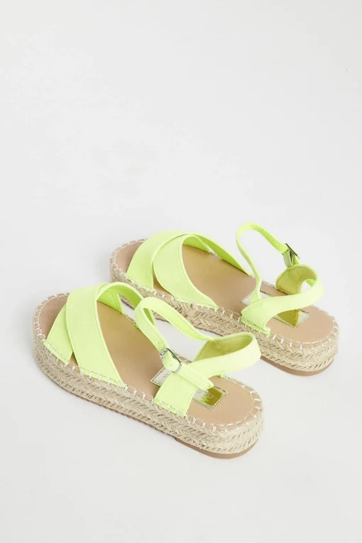 Glamorous Chic Escapes|Sandals|Lime Micro Espadrille Sandals -