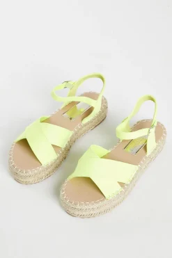 Glamorous Chic Escapes|Sandals|Lime Micro Espadrille Sandals -