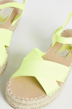 Glamorous Chic Escapes|Sandals|Lime Micro Espadrille Sandals -