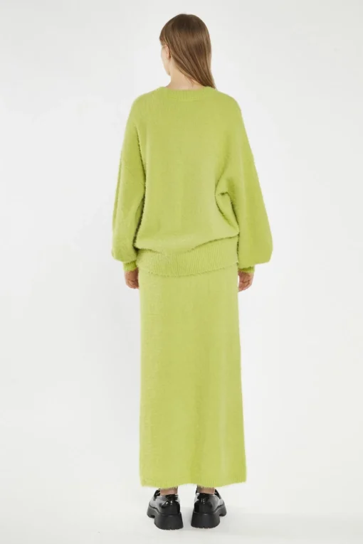 Glamorous Knitted Co-ords|Jumpers|Lime-Green Oversized Fit-Jumper -
