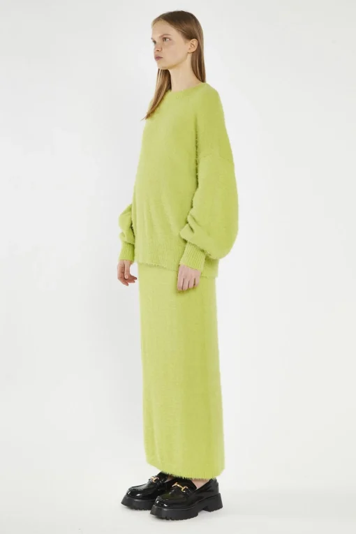 Glamorous Knitted Co-ords|Jumpers|Lime-Green Oversized Fit-Jumper -