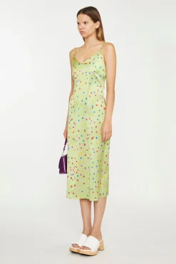 Glamorous Best Dressed Guest|Chic Escapes|Lime-Multi Daisy Bias-Cut Slip Midi-Dress -