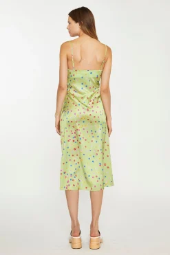 Glamorous Best Dressed Guest|Chic Escapes|Lime-Multi Daisy Bias-Cut Slip Midi-Dress -