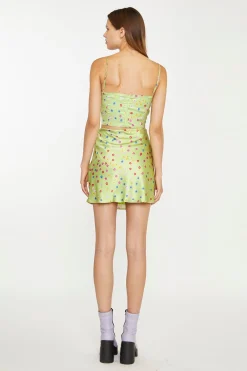 Glamorous Chic Escapes|Tops & T-shirts|Lime-Multi Daisy Ruched Bust Corset Top -