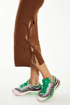 Glamorous Workwear|Glamorous Care: Our Sustainable Collection|Mahogany-Brown Side Tie Knit Midi-Skirt -