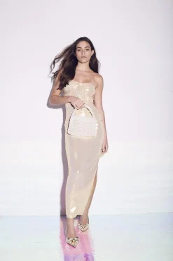 Glamorous Dresses|Prom|Mara Twist Bandeau Midaxi Dress - Gold -