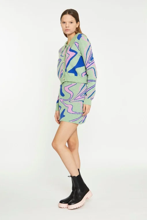 Glamorous Workwear|Co-ords|Marble Intarsia Cropped Cardigan -