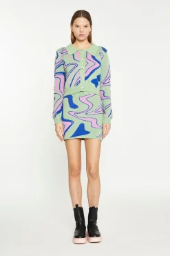 Glamorous Workwear|Co-ords|Marble Intarsia Knitted Mini Skirt -