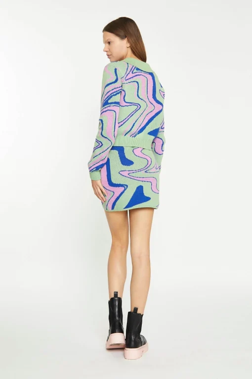 Glamorous Workwear|Co-ords|Marble Intarsia Knitted Mini Skirt -