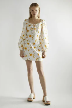Glamorous Day Dresses|Mini Dresses|Marigold Floral A-Line Mini-Dress -