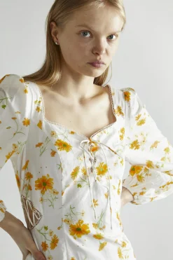 Glamorous Day Dresses|Mini Dresses|Marigold Floral A-Line Mini-Dress -